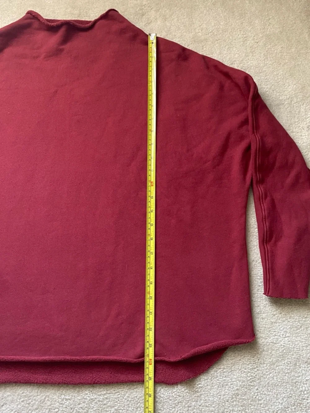Frank & Eileen Anna Long-Sleeve Funnel Neck Triple Fleece Capelet Medium Red - Picture 8 of 9